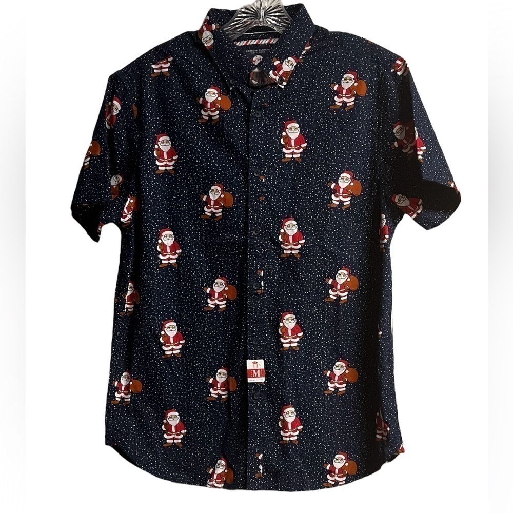 Denim & Flower Santa button down